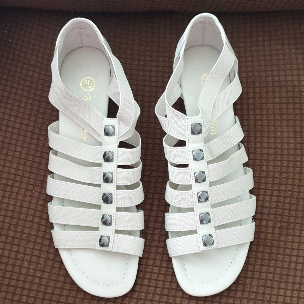 Beige Gladiator Shoes with heel